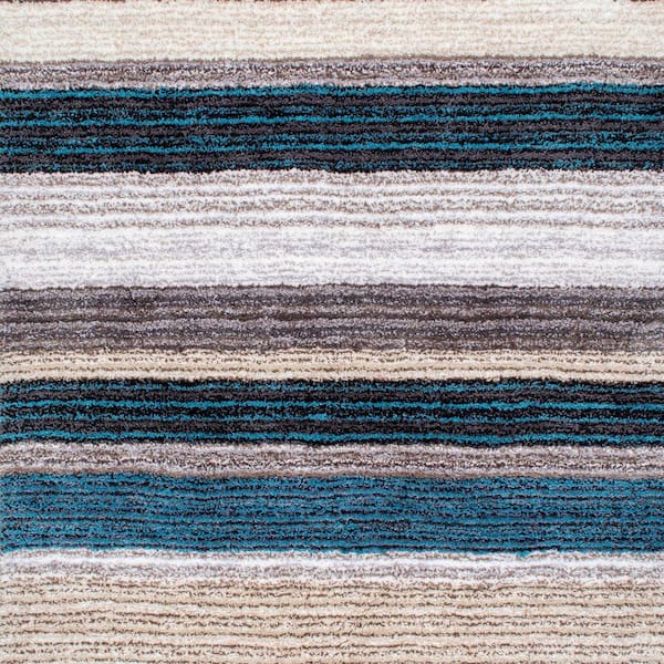 nuLOOM Drey Ombre Shag Blue Multi 5 ft. Square Rug