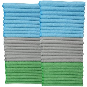 16 in. x 16 in. Multi-Purpose Microfiber Towel Multi Color (50-Pack)