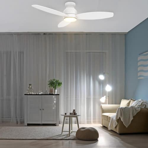 Trendsetter 52 in. Dimmable LED Indoor/Outdoor White Smart Ceiling Fan with Light and Remote, Works w/Alexa/Google Home CARRO Ceiling Fans With Lights