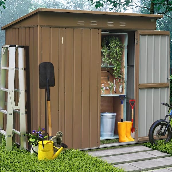 ToolCat 6 ft. W x 4 ft. D Outdoor Metal Shed Waterproof Tool