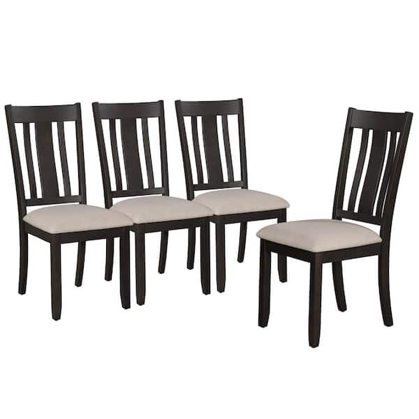 CIPACHO Espresso-B Sponge Modern Minimalist Wooden Dining Side Chairs (Set of 4)