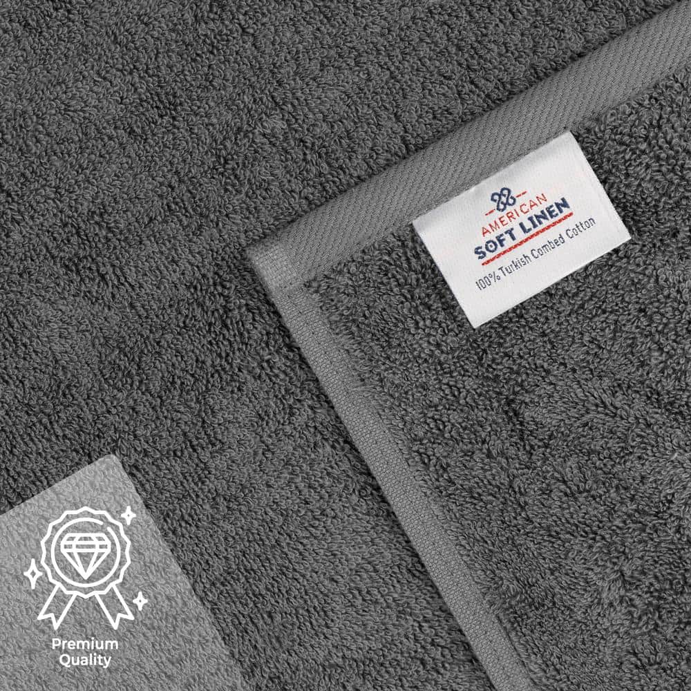 Dark Gray Turkish Cotton Hand Washcloth Set