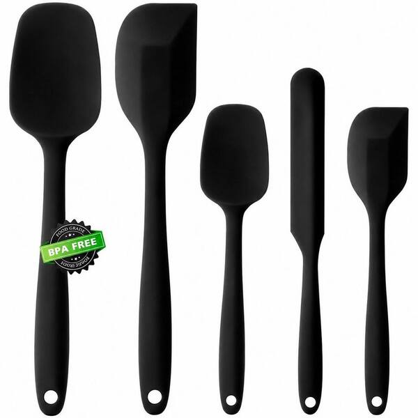 Silicone Spatula Set of 5 with Seamless One-Piece Design for Baking, Cooking, Scraping and Mixing, Heat Resistant
