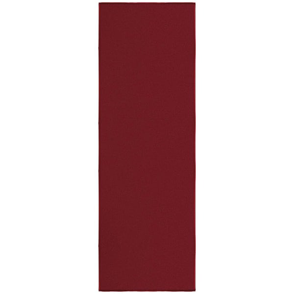Ottomanson Ottohome Collection Non-Slip Rubberback Modern Solid 2x5 Indoor Runner Rug, 1 ft. 8 in. x 4 ft. 11 in., Red