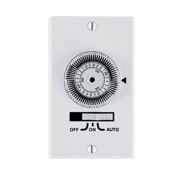 Intermatic 20 Amp 24-Hour Indoor In-Wall Heavy-Duty Mechanical Timer, White
