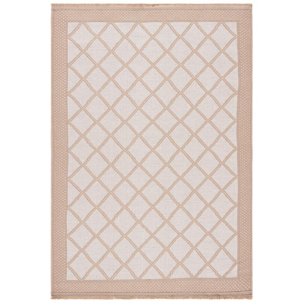 SAFAVIEH Aspect Ivory/Natural 5 ft. x 8 ft. Border Diamond Area Rug