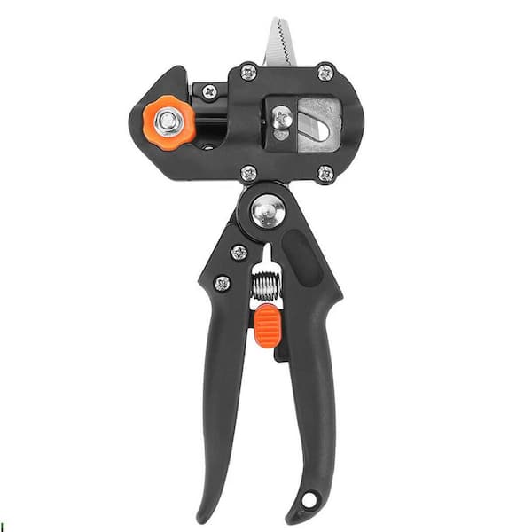 ITOPFOX 8.5 in. Carbon Steel Blade Tree Pruner Garden Grafting Pruner Shears Scissor Vaccination Plant Tree Cutting Machine