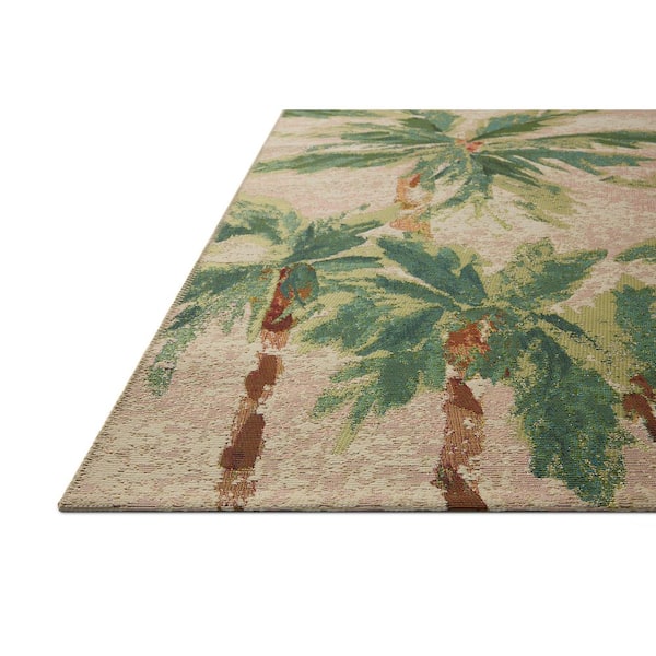 Botanical Clay / Green 5 ft. x 3 in. x 7 ft. 8 in. Indoor/Outdoor Area Rug