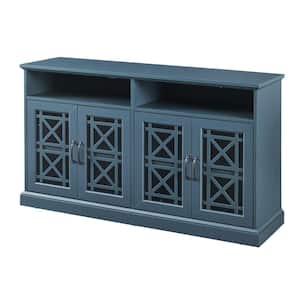 53 in. Dark Teal Buffet Cabinet Sideboard with 4-Doors and Adjustable Shelves Console Table Buffet Table for Living Room