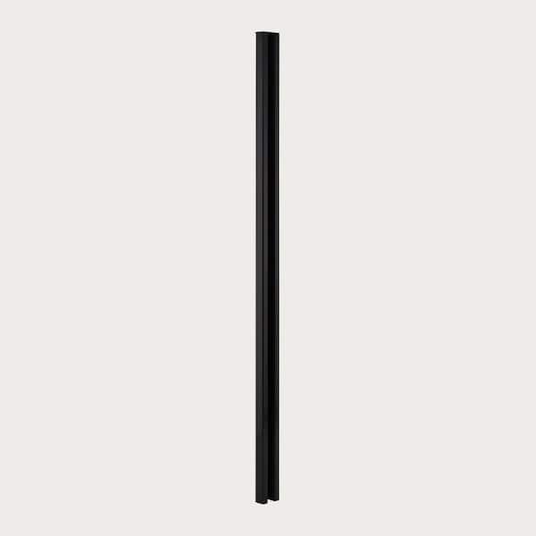 Portia 2 in. x 2 in. x 3.44 ft. Black Aluminum Half Metal Fence Post