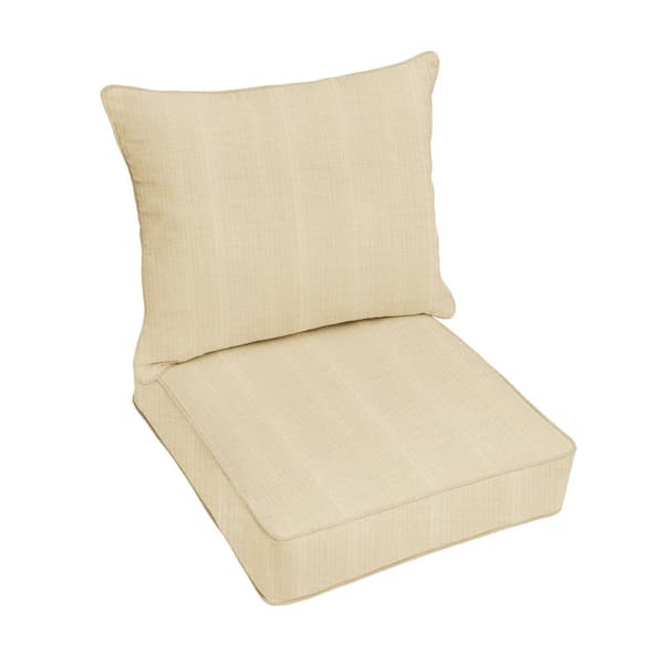 Sunbrella Spectrum Sand Indoor Outdoor Deep Seat Chair Cushion Corded 