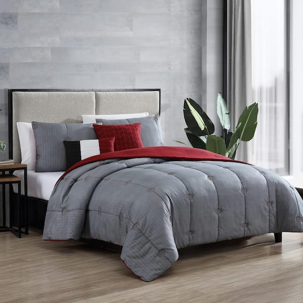 Modern Threads 5-Piece Microfiber Tyler Queen Embroidered Comforter Set