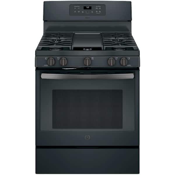 GE Adora 5.0 cu. ft. Gas Range with Self-Cleaning Convection Oven in Black Slate, Fingerprint Resistant