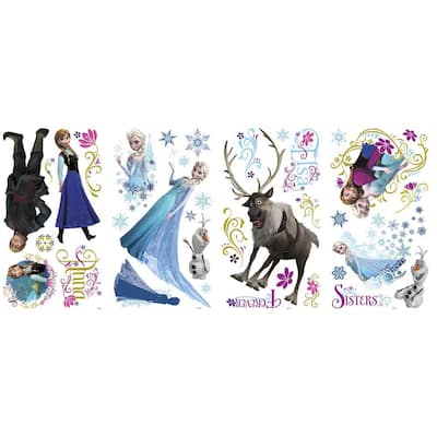 5 in. x 19 in. Frozen Peel and Stick Wall Decals