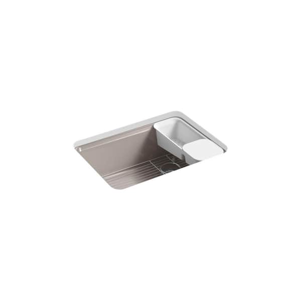 KOHLER Riverby 27 in. Undermount Cast Iron Single-Bowl Workstation Kitchen Sink