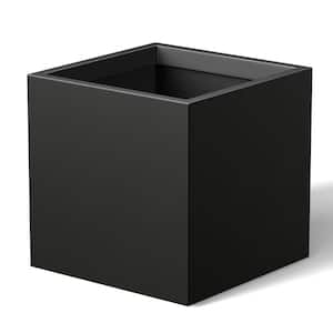 12 in. Medium Charcoal Black Concrete Square planter / Pot with drainage holes