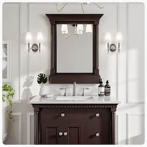 Preston 36 in. W x 29 in. H Small Rectangular Solid Wood Framed Wall Bathroom Vanity Mirror in Dark Chocolate