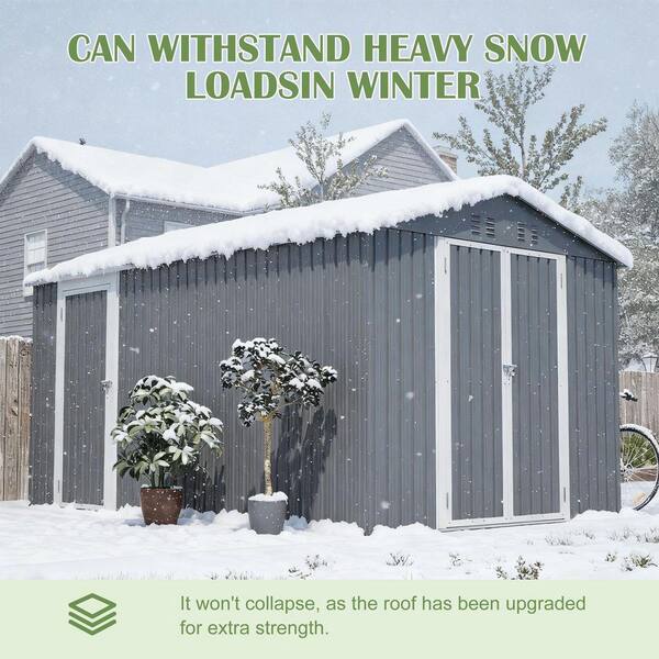 HumblePleb 8 ft. W x 12 ft. D Metal Outdoor Storage Shed with