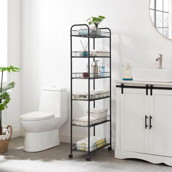 cadeninc 6-Tier Rolling Cart Gap Bathroom Slide Out Storage Tower Rack with  Wheels Hong-LQW2-061 - The Home Depot