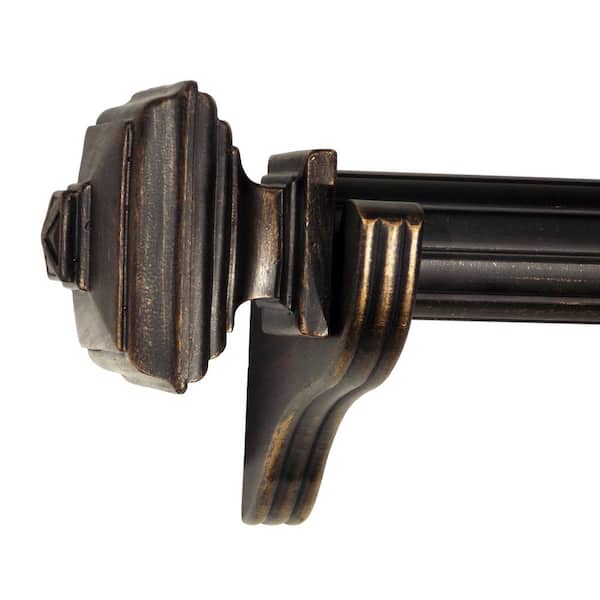 Single Curtain Rod In Antique Bronze, Heavy Duty Curtain Rods Home Depot