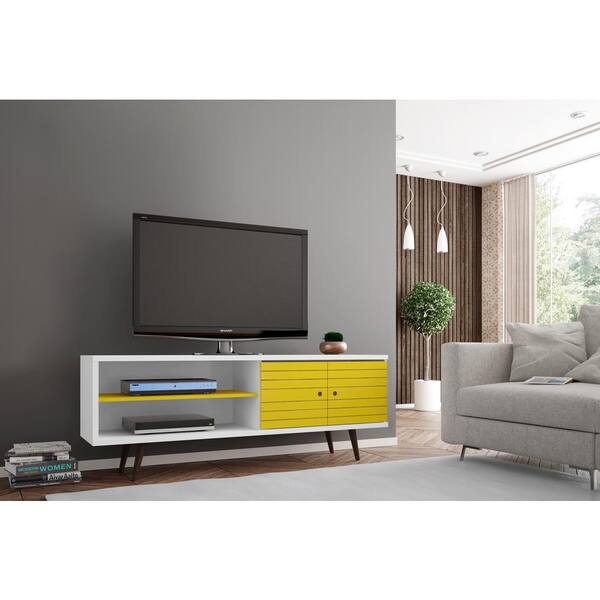 Manhattan Comfort Liberty 62.99 TV Stand White Yellow