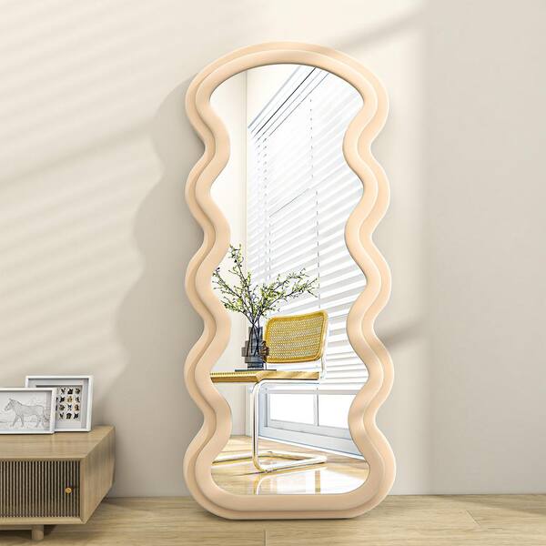 XRAMFY 30 in. W x 71 in. H Irregular Pink Flannelette Wood Framed Wave