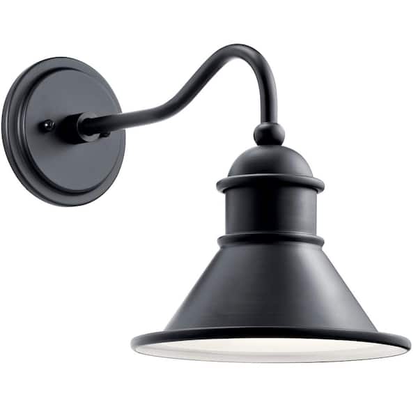 KICHLER Northland 1-Light Black Outdoor Hardwired Barn Sconce with No Bulbs Included (1-Pack)