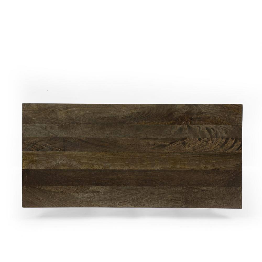 Modern Industrial Mango Wood Console Table with Storage