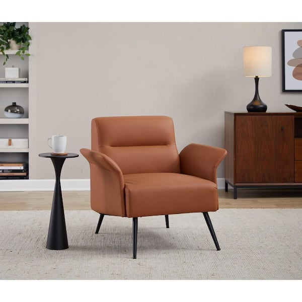 Black Faux Leather Contemporary Metal Chair Black Faux Leather Contemporary Metal Chair