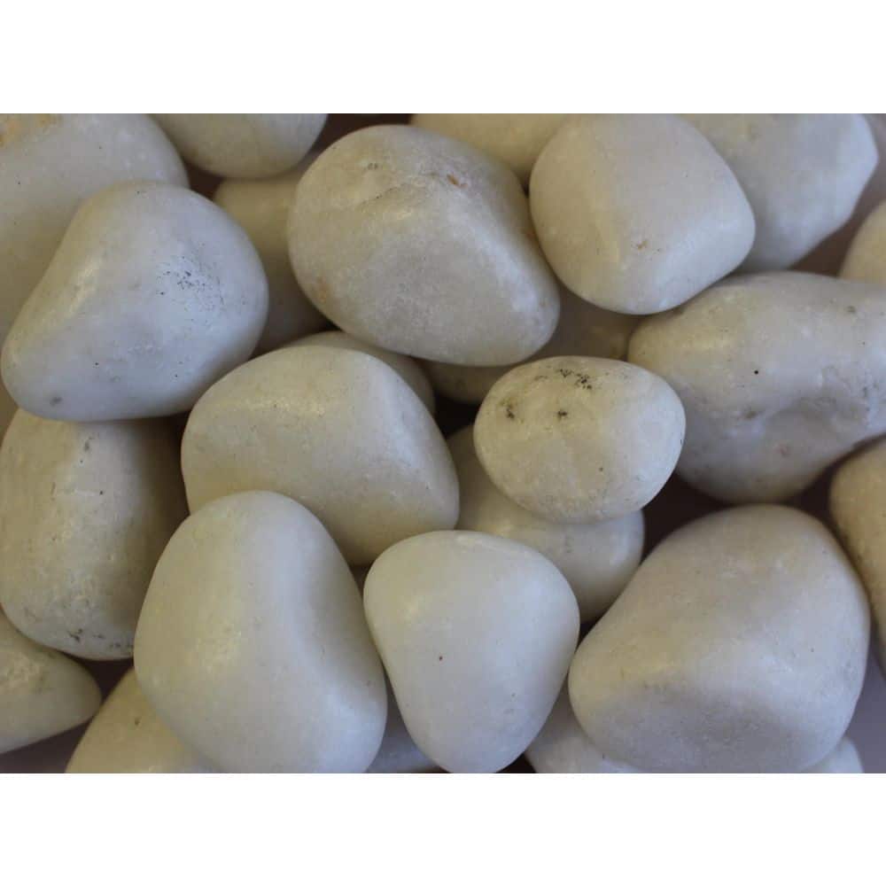 Polished Snow White Pebbles 1 in. to 2 in. Landscape Decorative Stone, 50 lb. Bags, Full Pallet (44 Bags / 2,200 lbs) price history on PriceWatchPro