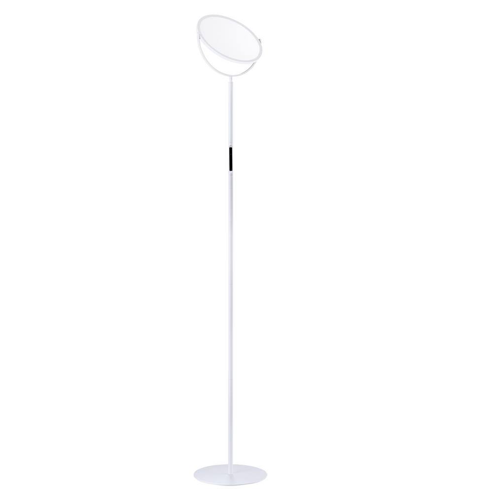 EDISHINE 76 in. White 1-Light Dimmable Super Bright Tall Torchiere