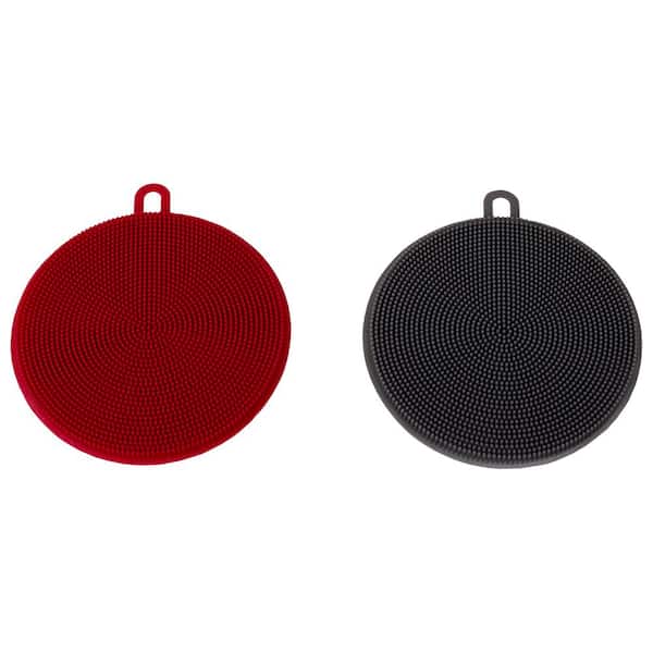 Home Basics Kitchen Double Sided Silicone Scrubbers (2-Pack)