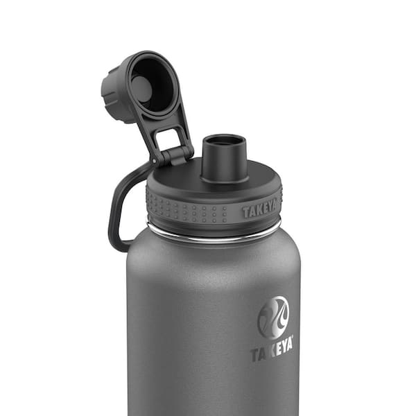 Takeya Originals 40 oz. Graphite Stainless Steel with Spout Water Bottle-1, Grey
