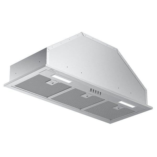 36 in. 600 CFM Convertible Insert Range Hood with Efficiency LED in Stainless Steel