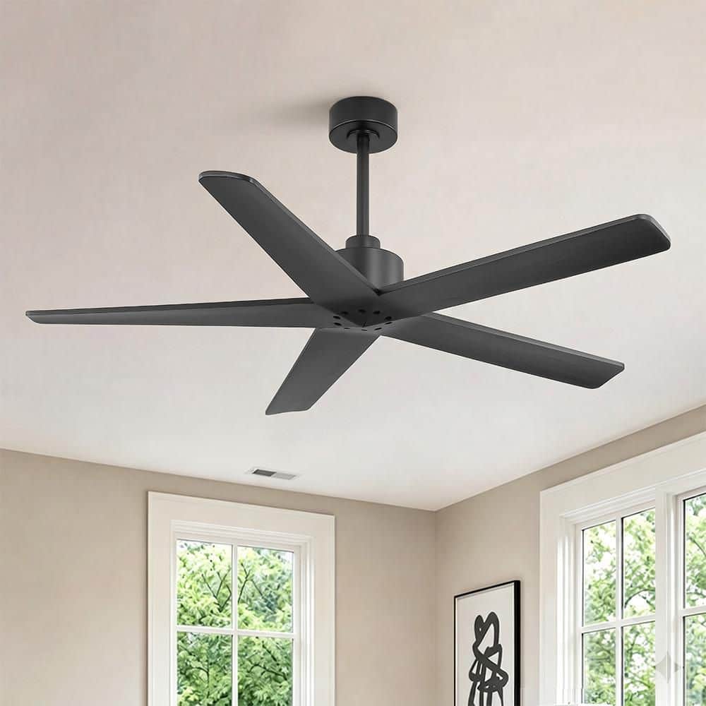 64 in. 5-Solidwood Blade DC Motor Indoor Standard Black Standard Ceiling Fan with Remote Downrod price history on PriceWatchPro