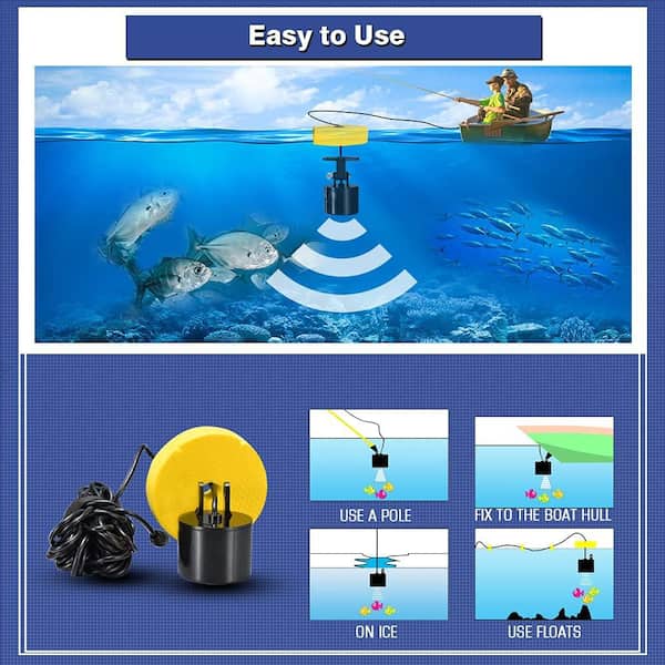 Vrbgify Portable Water Handheld Fish Depth Finder Sonar Castable Kayak Boat  Fishfinder Transducer Fishing with LCD Display 026SA04-127D - The Home Depot