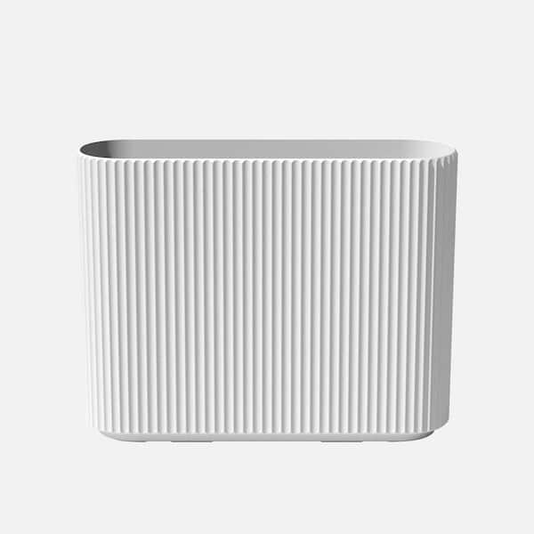 Veradek Demi Series Span 36 in. Rectagular Plastic-Stone Planter-(White)