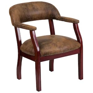 Fabric Cushioned Side Chair in Brown