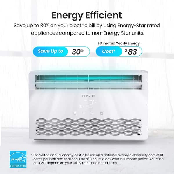 Tosot - 10,000 BTU 115V Window Air Conditioner Cools 450 Sq. Ft. with Remote and ENERGY STAR in White