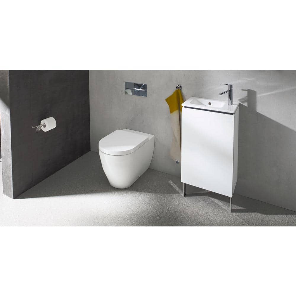 White Vitreous China Elongated One-Piece Dual Flush Toilet