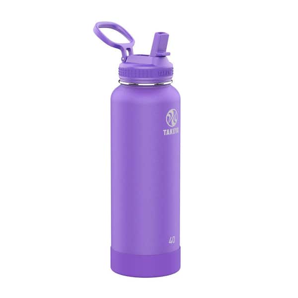 Takeya Actives 40 oz. Stainless Steel Straw Bottle Nitro Purple 52040 - The  Home Depot