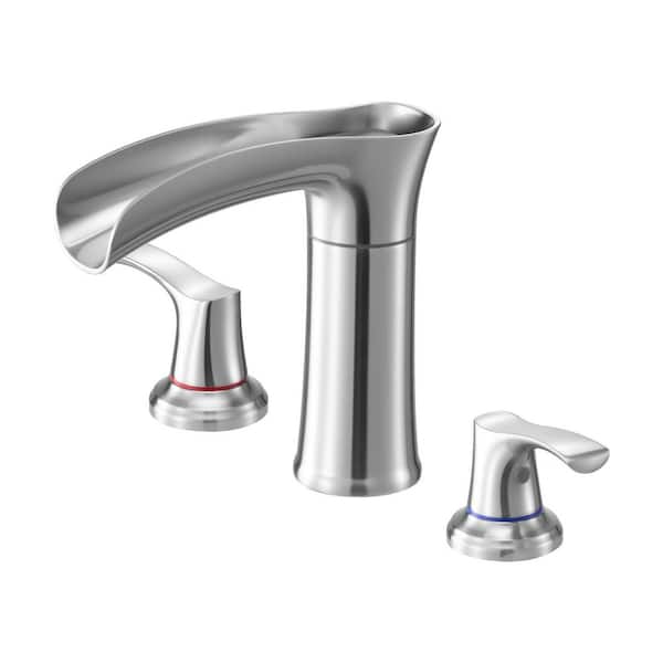 Roman Tub Faucet, 3 Hole Waterfall Bathtub Faucet, Zinc Alloy Bath Tubs Faucets Set with 2 Handles, Hot and Cold Control