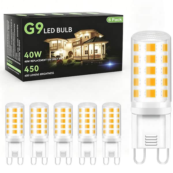 40-Watt Equivalent Non-Dimmable G9 Bi-Pin Capsule T4 Specialty LED Light Bulb, Warm White 3000K (6-Pack)