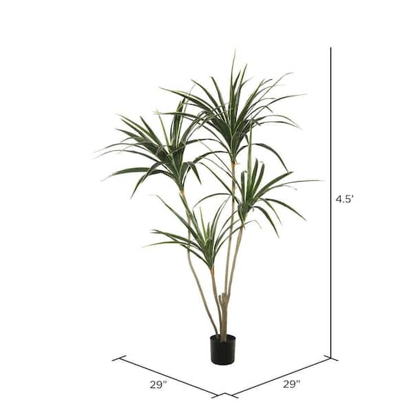 Vickerman 4.5 in. Artificial Yellow Edge Yucca with Pot Green and