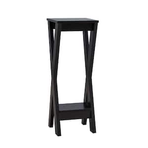 35 in. Tall Indoor/Outdoor Dark Brown X Shaped Legs Wooden Plant Stand