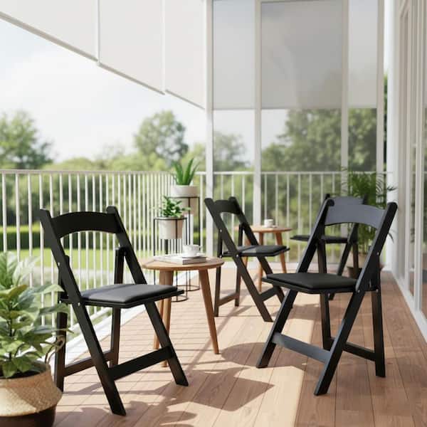 Homy Casa SWLF Solid Wood Folding Chair Set with Padded Seat