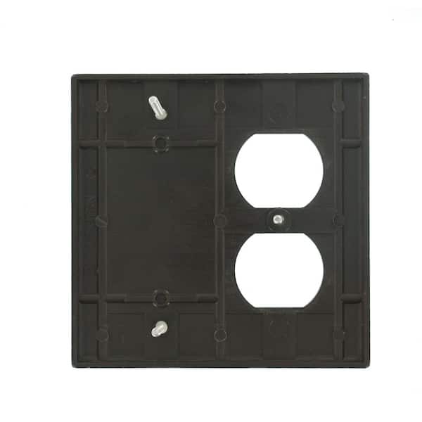 Leviton 2-Gang Brown 1-Duplex Outlet/Receptacle / 1-Blank Plastic