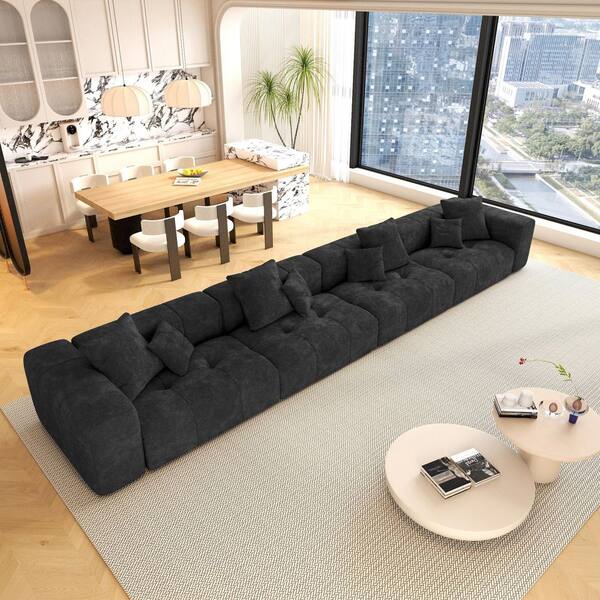 J&E Home Oversized 144.17 in. W Linen 6-Piece Modular Sectional