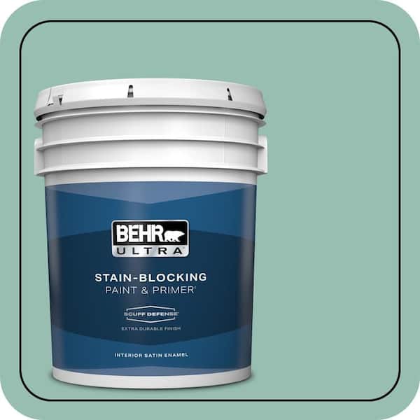 BEHR ULTRA 5 gal. #PPU12-07 Spring Stream Extra Durable Satin Enamel Interior Paint & Primer