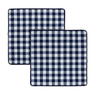 Buffalo Check Navy Woven 18 in. x 18 in. Throw Pillow Covers (Set of 2)